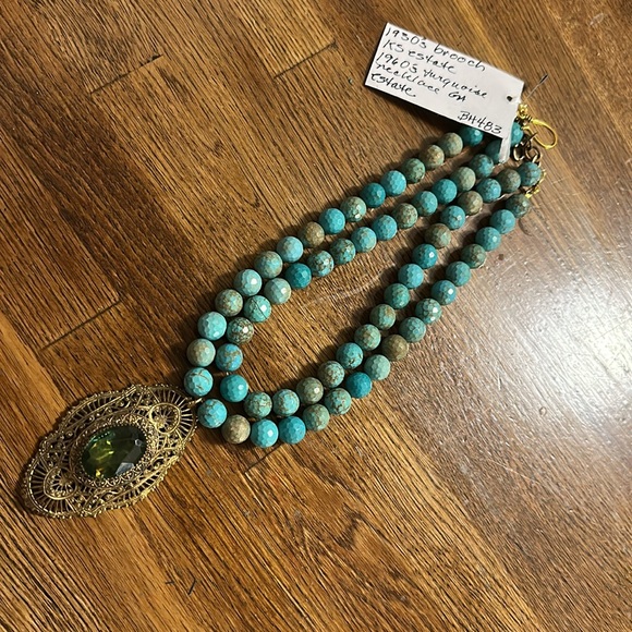 MADE IN THE DEEP SOUTH - 1930s Brooch & 1960s Turquoise Necklace - Picture 6 of 7
